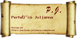 Perhócs Julianna névjegykártya